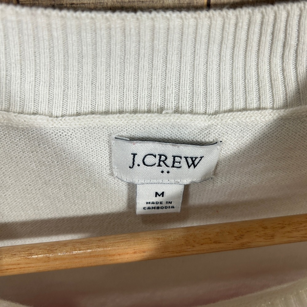 J.Crew Heart Sweater Medium Striped Paris French Style Knit Top Cropped Preppy - Picture 3 of 6